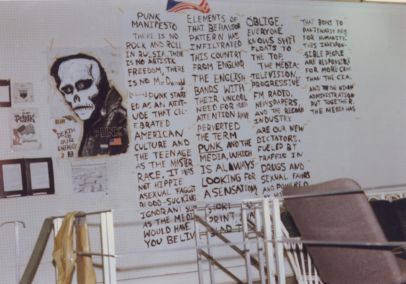 9 Punk Manifesto written on wall of the Punk Art S