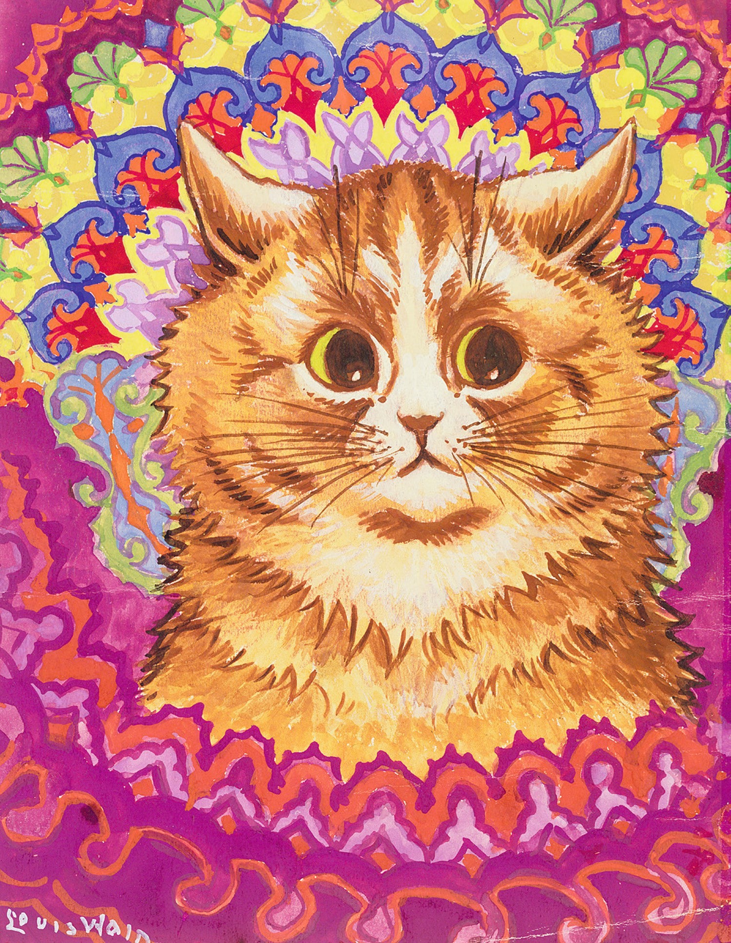 Kaleidoscope Cats II print by Louis Wain