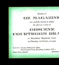 Oz Obscenity Trial Invitation issued by editors of