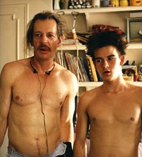 Larry Clark and Justin Pierce on the set of Kids, 