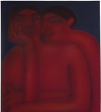 George Rouy, Huggin’, Acrylic on Canvas, 46x56cm, 2017