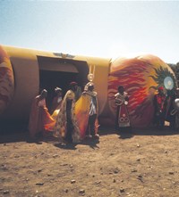 SunRa arrival with Arkestra