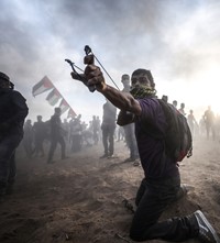 Mustafa Hassona Palestine protester iconic viral Gaza