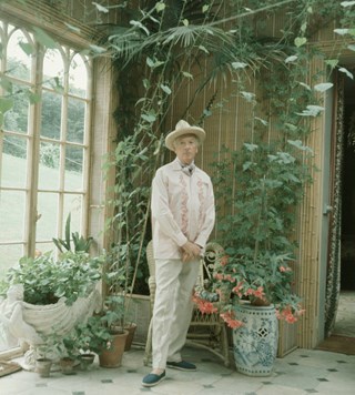 Cecil Beaton style fashion garden greenhouse