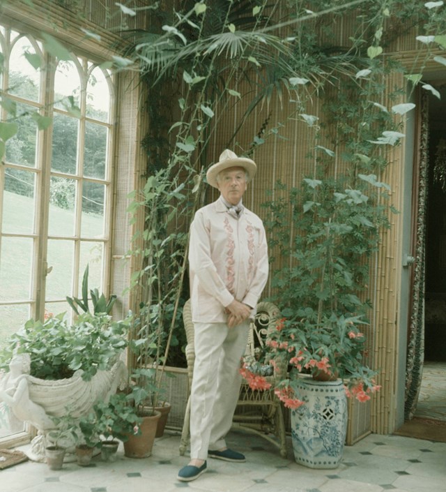 Cecil Beaton style fashion garden greenhouse