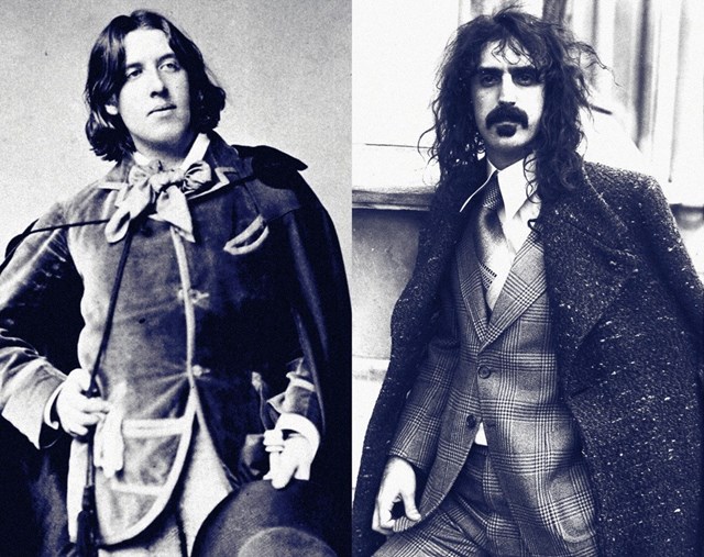 Oscar Wilde c. 1880 and Frank Zappa in London, 1975