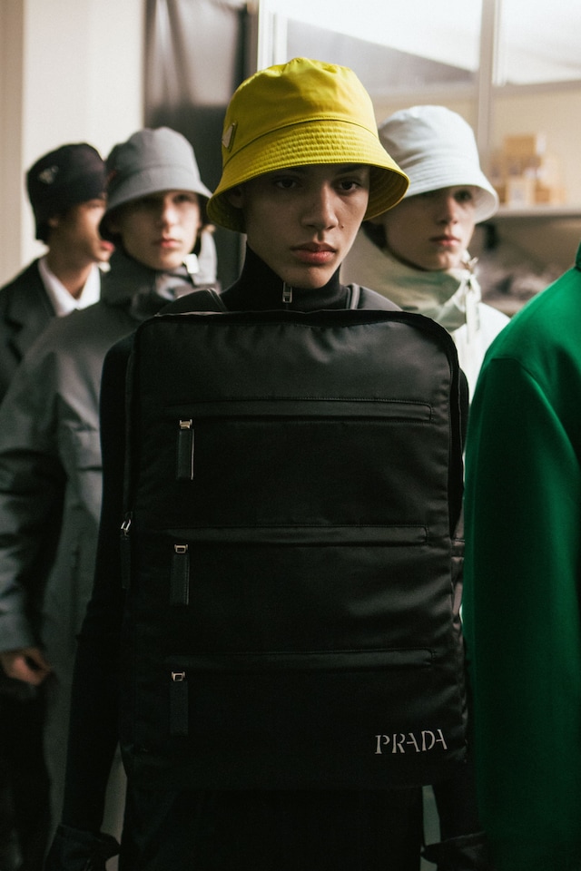 Prada A/W18 AW18 Fall 2018 men's fashion backstage