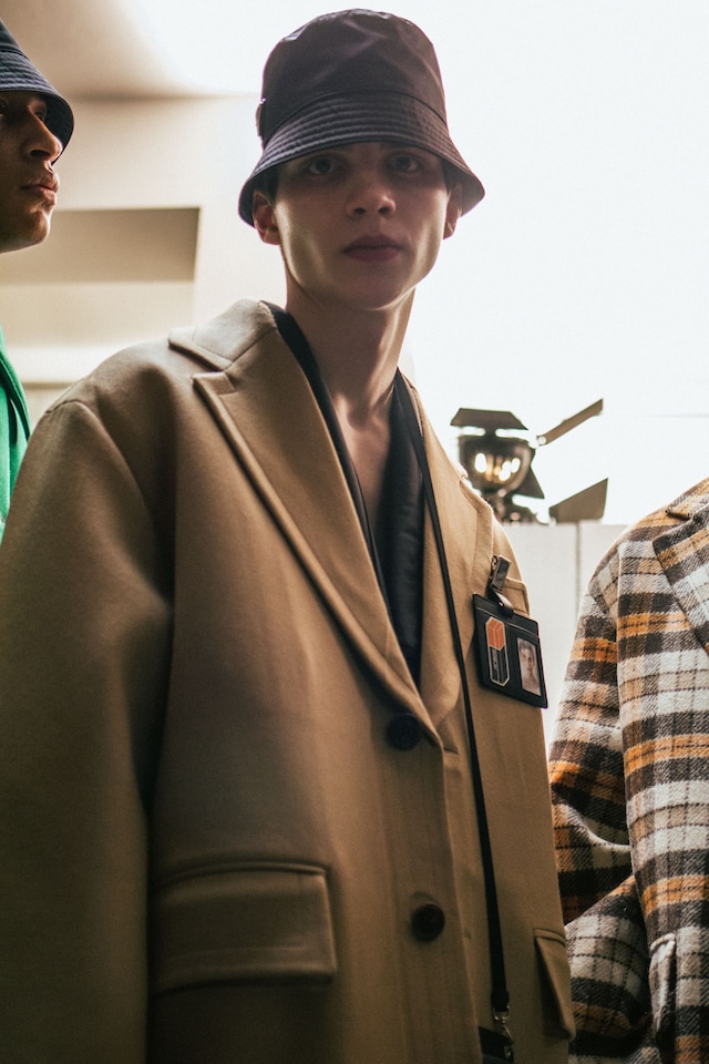 Prada A/W18 AW18 Fall 2018 men's fashion backstage