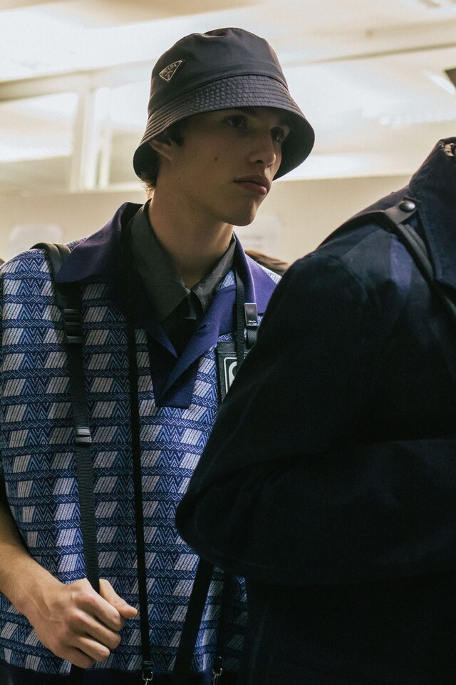 Prada A/W18 AW18 Fall 2018 men's fashion backstage