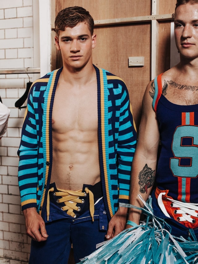 Sibling brand label fashion London backstage knitwear