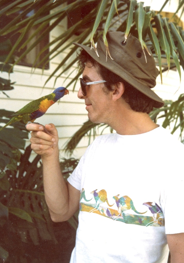 George Harrison with Parakeet