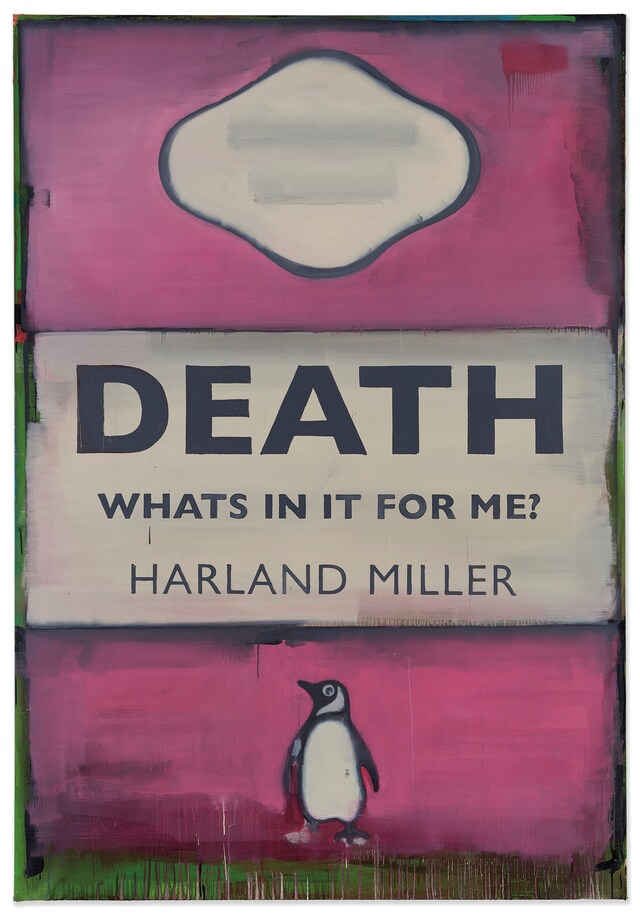 Lot 106, Harland Miller, Death, whats in it for me