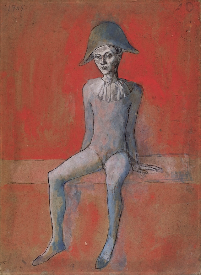 PARIS_Arlequin-assis-fond-rouge_LAC_410x300mm