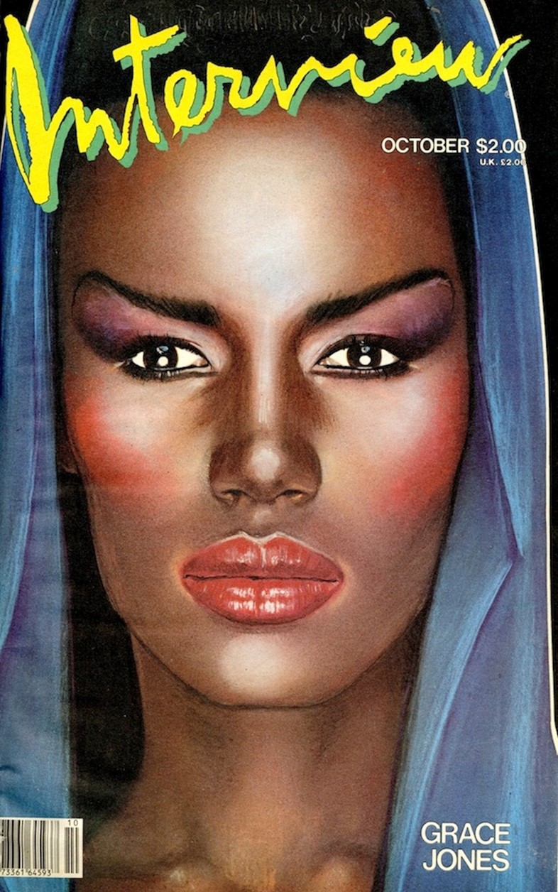 Grace Jones on the cover of Interview magazine