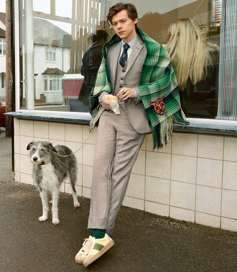 Harry Styles for Gucci Tailoring Campaign model 2018