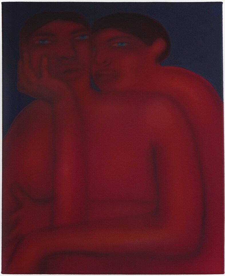 George Rouy, Huggin’, Acrylic on Canvas, 46x56cm, 2017