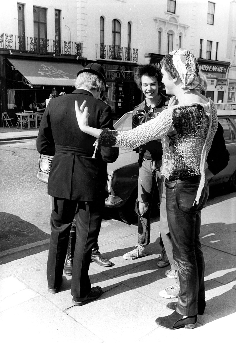 Sex Pistols with policeman &#169;Barry Plummer