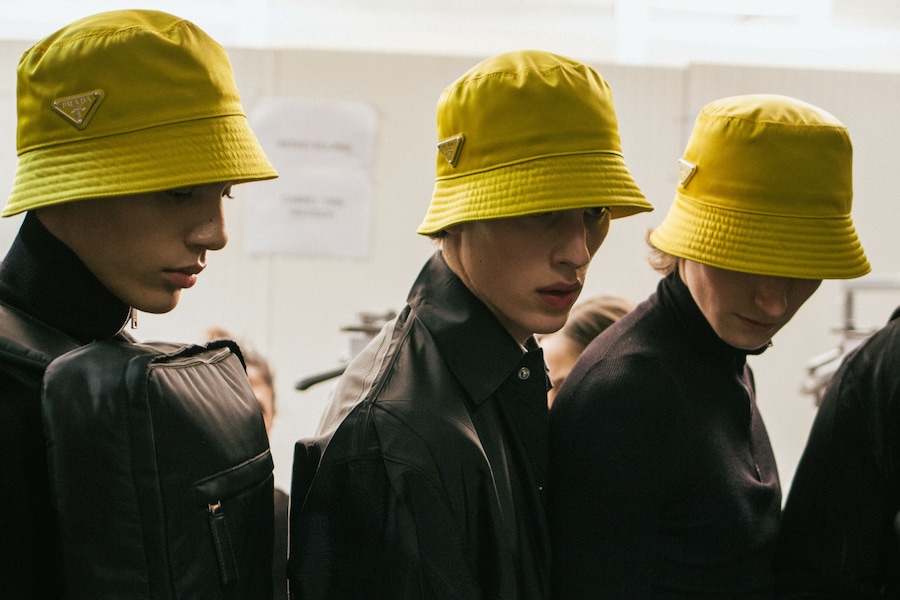 Prada A/W18 AW18 Fall 2018 men's fashion backstage