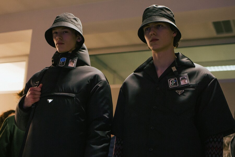 Prada A/W18 AW18 Fall 2018 men's fashion backstage