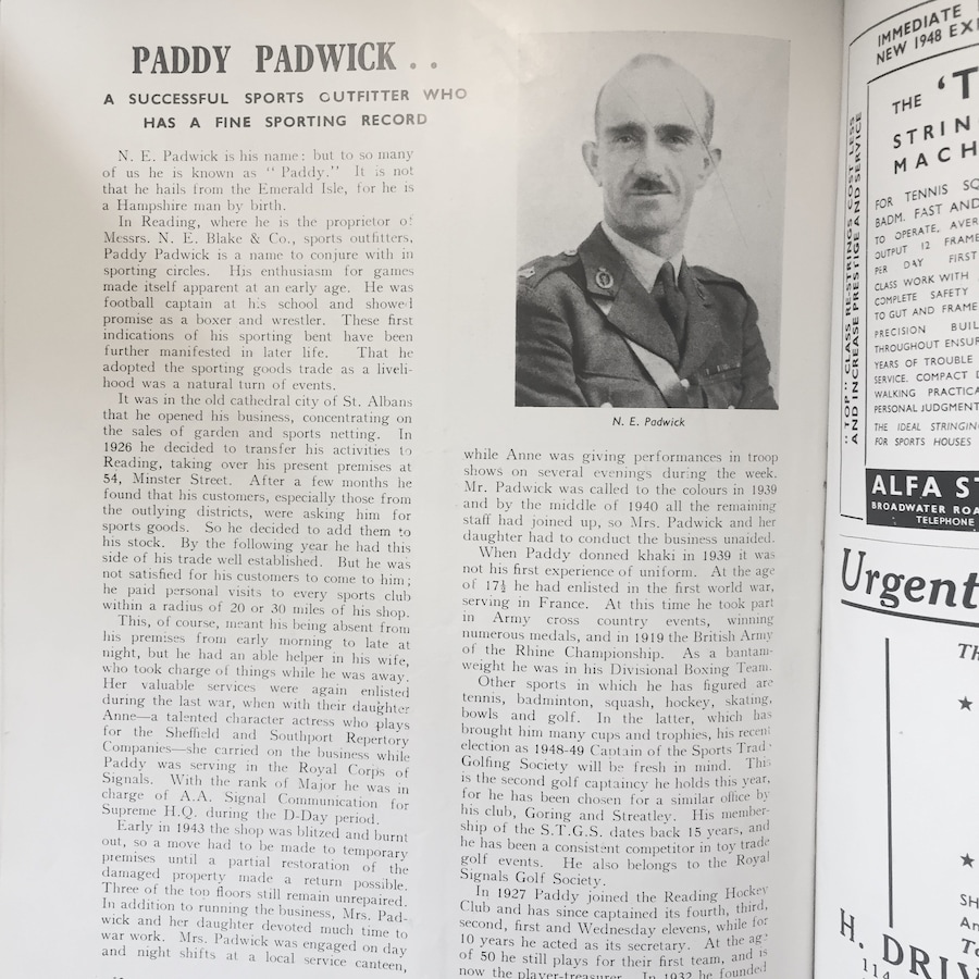 N.E. Blake &amp; Co Henry Lloyd-Hughes cricket whites 