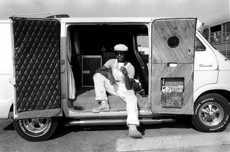 Man in van Venice Beach